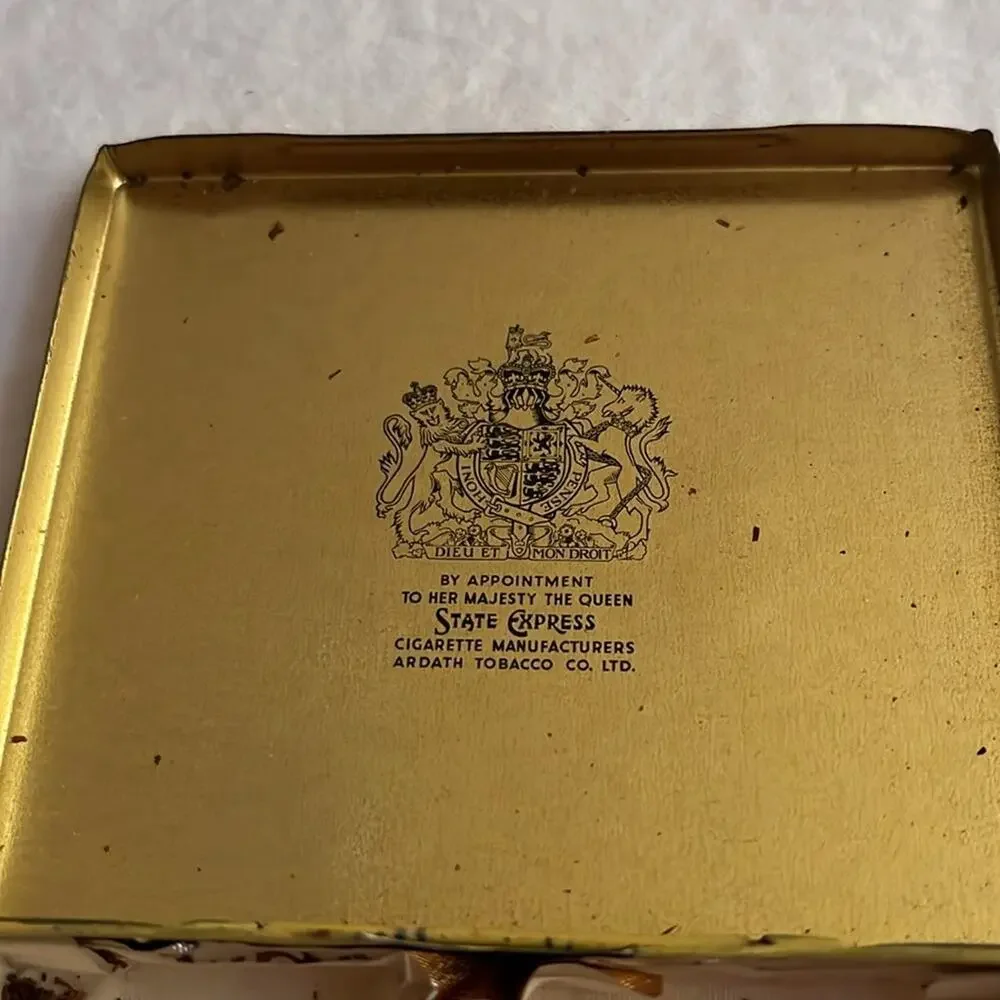 State Express Cigarettes 555 Yellow Tin Box Vintage